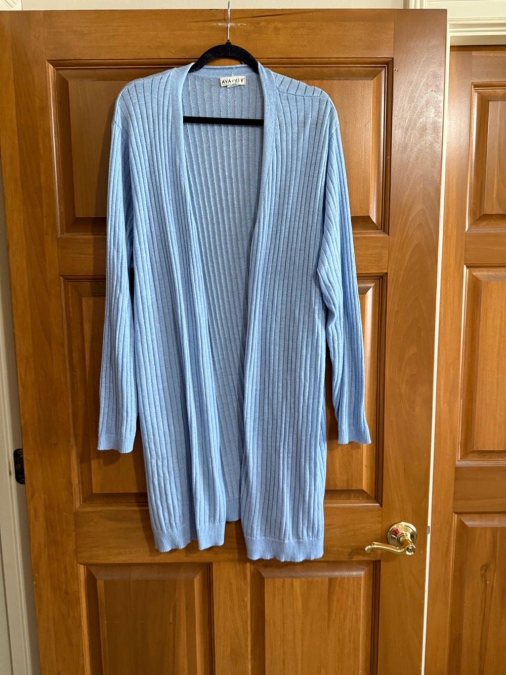 Ava & Viv Baby Blue Ribbed Open-Front Cardigan